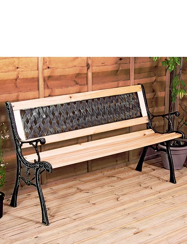 Pine & Wrought Iron Garden Bench